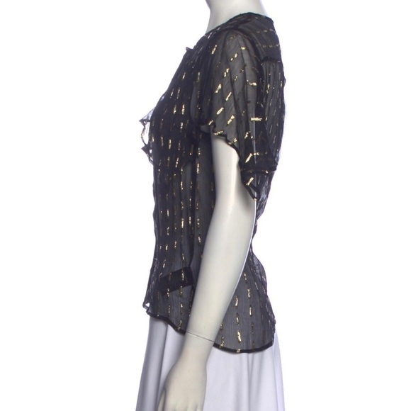 Zadig & Voltaire Tonia Shiny Chiffon top in Black size XS - Picture 7 of 13